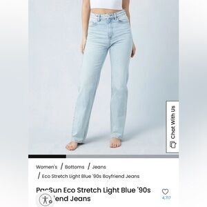 Pacsun Eco Stretch Light Blue '90s boyfriend jeans